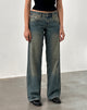 Afbeelding van Low Rise Parallel Jeans in Bruin Blauw Acid