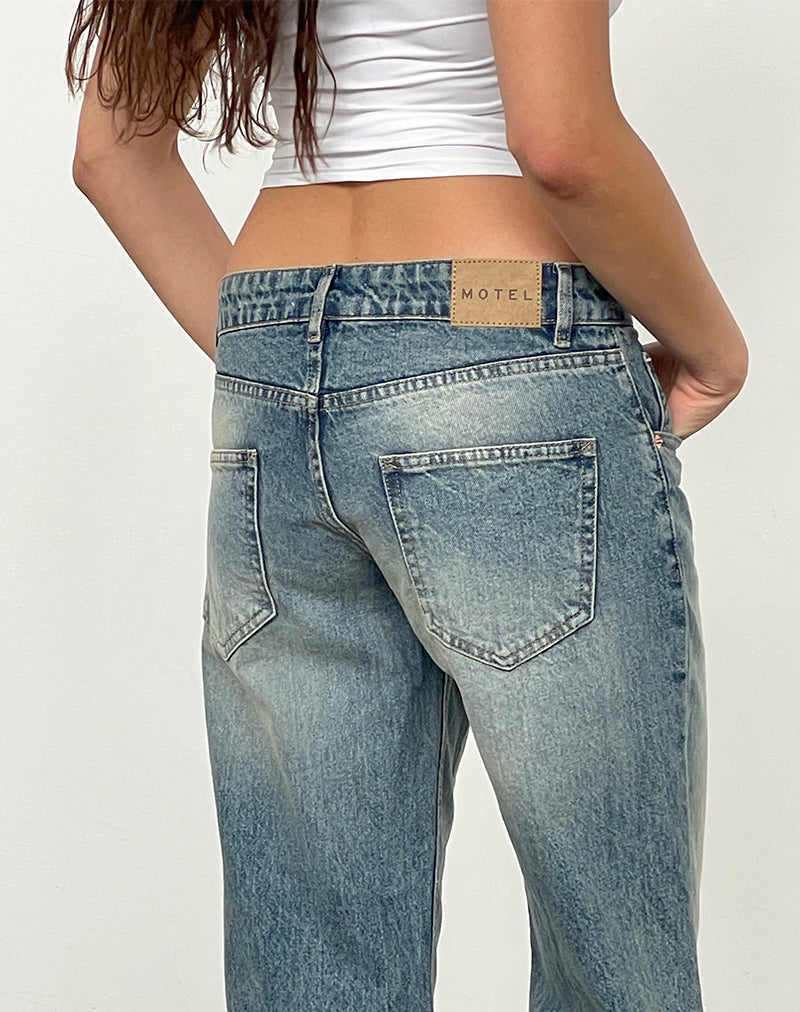 Afbeelding van Low Rise Parallel Jeans In Vuilblauw
