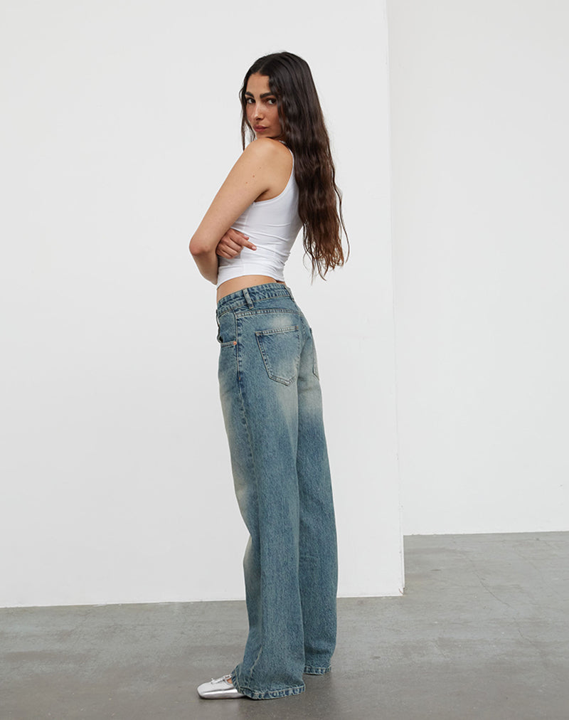Afbeelding van Low Rise Parallel Jeans In Vuilblauw