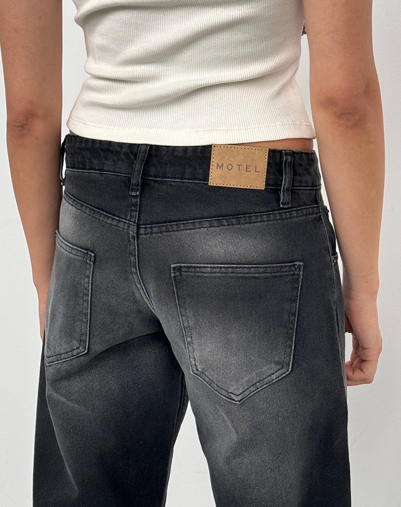 Afbeelding van Low Rise Parallel Jeans In Extreme Black Wash