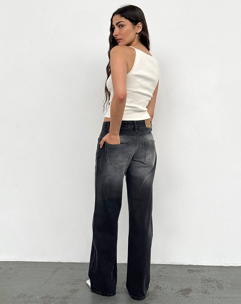 Afbeelding van Low Rise Parallel Jeans In Extreme Black Wash