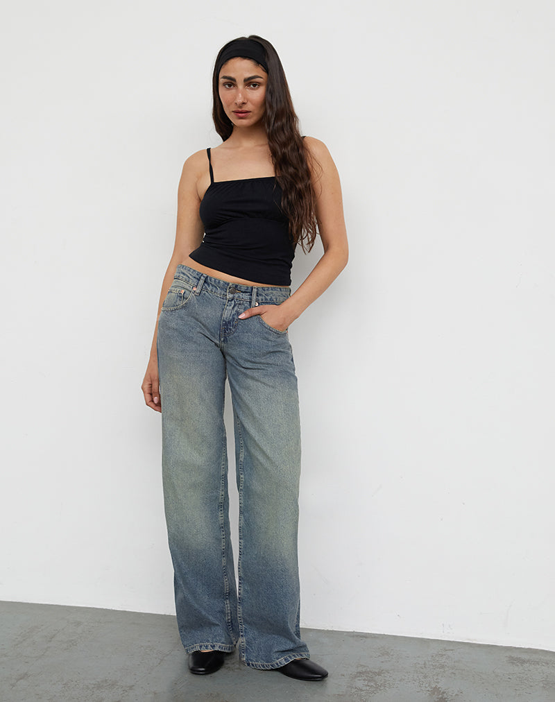 Afbeelding van Low Rise Parallel Jeans in Extreem Blauwgroen