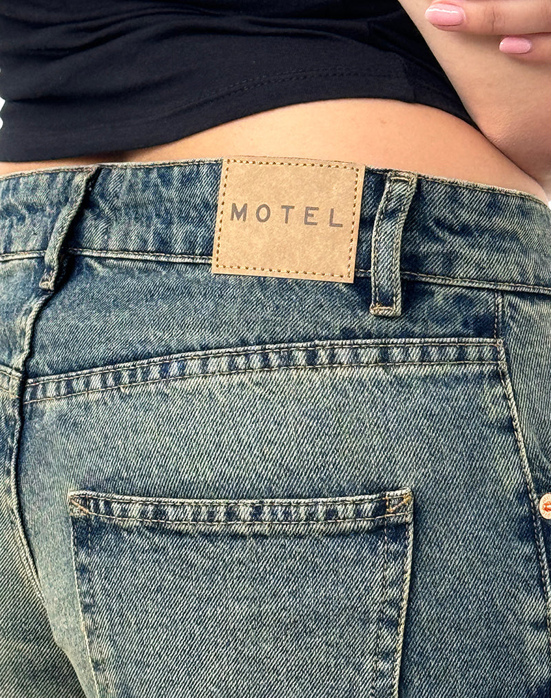 Low Rise Parallel Jeans in extreem blauwgroen