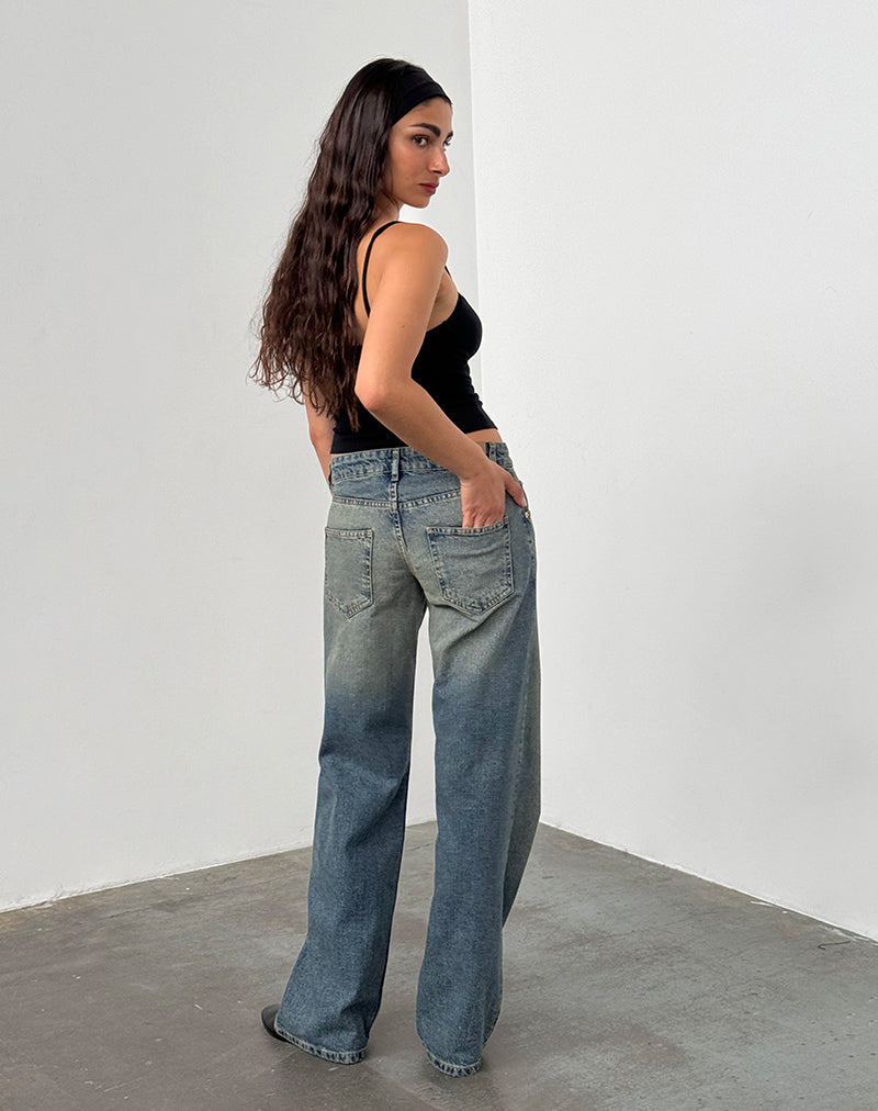 Afbeelding van Low Rise Parallel Jeans in Extreem Blauwgroen