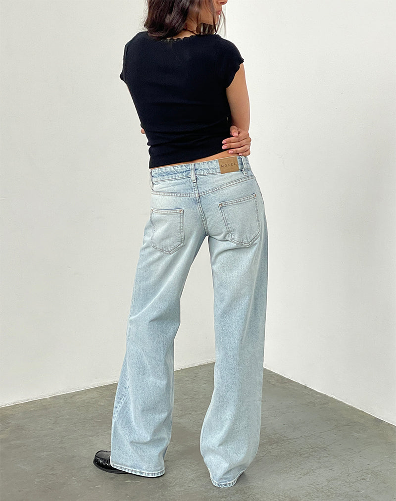 Afbeelding van Low Rise Parallel Jeans In Extreme Light Wash Blue