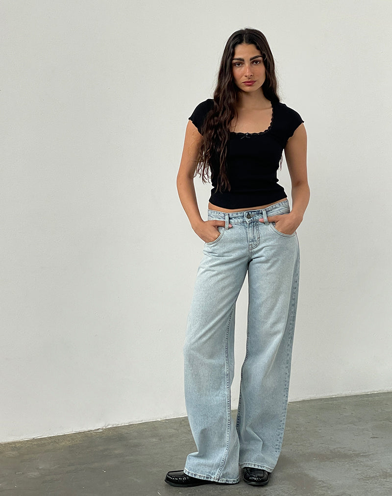 Afbeelding van Low Rise Parallel Jeans In Extreme Light Wash Blue