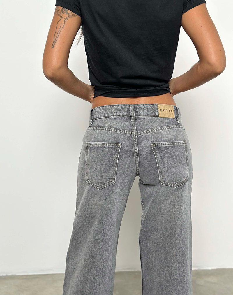 Afbeelding van Low Rise Parallel Jeans in Grey Wash