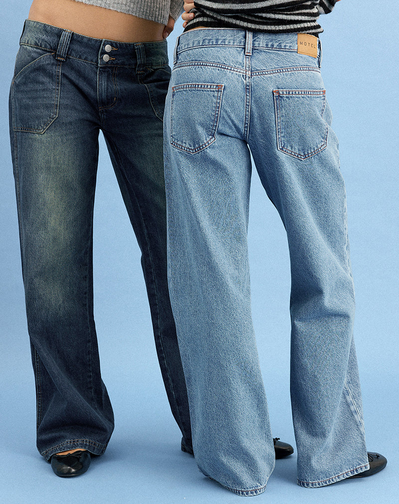 Afbeelding van Low Rise Parallel Jeans in Blue Stone