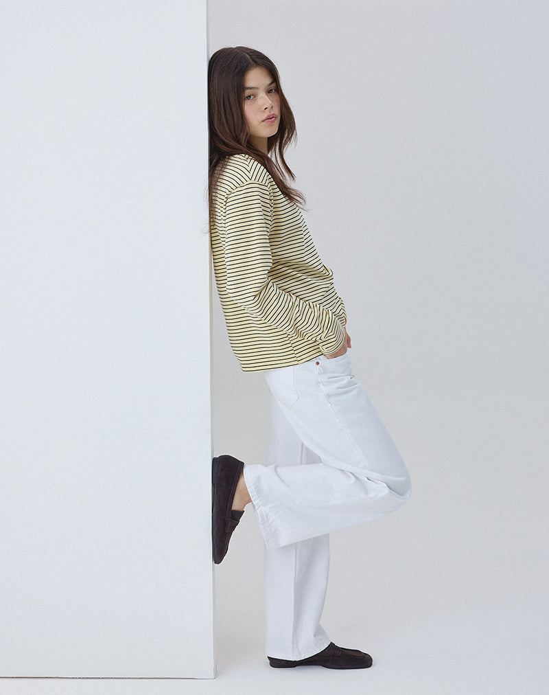 Low Rise Parallel Jeans in Echt Wit