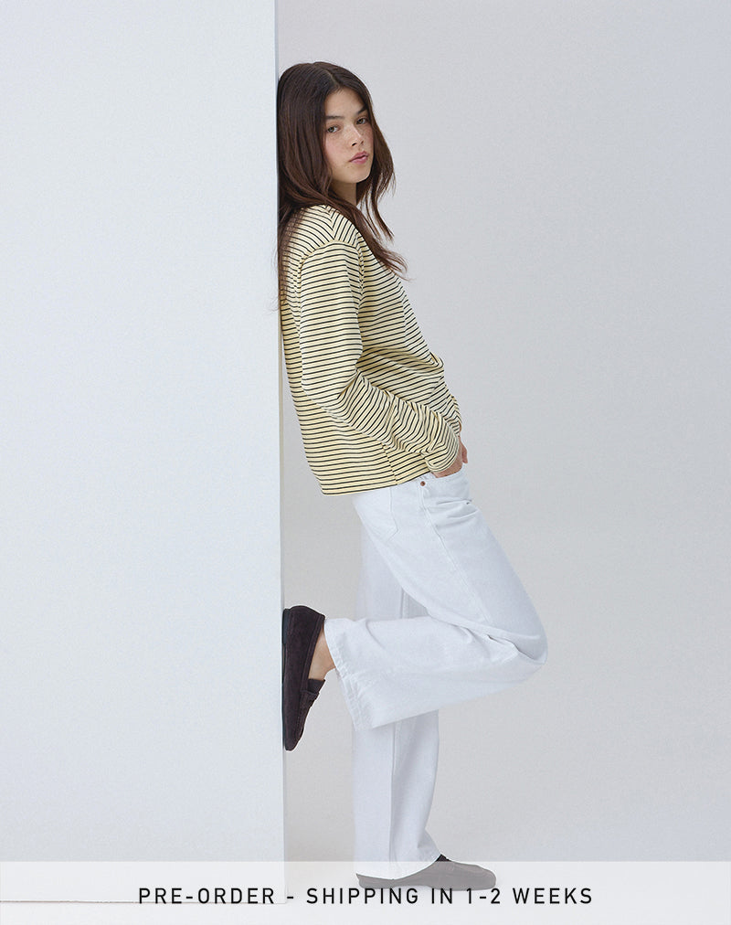 Low Rise Parallel Jeans in Echt Wit