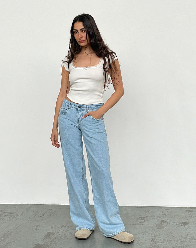 Afbeelding van Low Rise Parallel Jeans in Light Wash Blue
