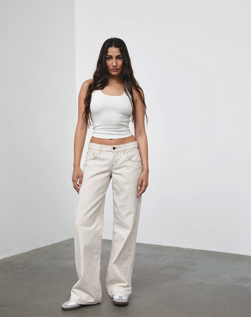 Afbeelding van Low Rise Parallel Jeans in Off White