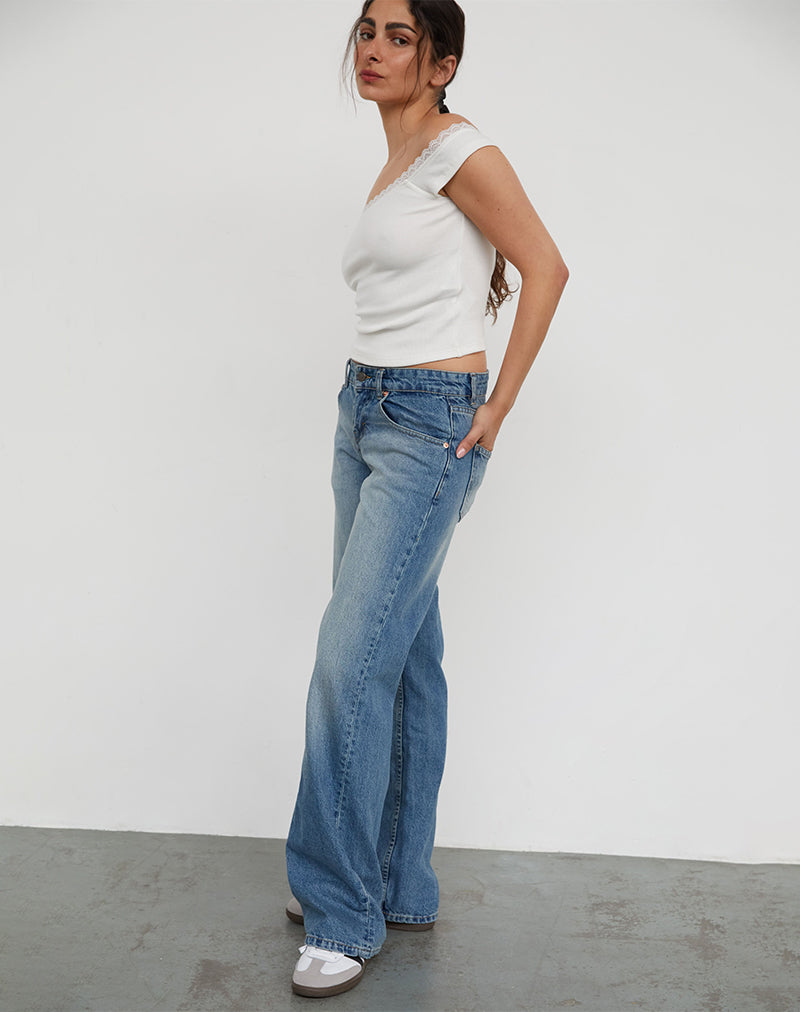 Afbeelding van Low Rise Parallel Jeans in Powder Blue