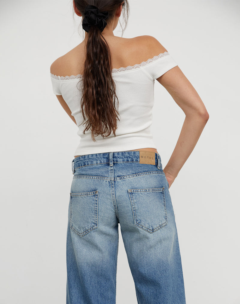 Afbeelding van Low Rise Parallel Jeans in Powder Blue