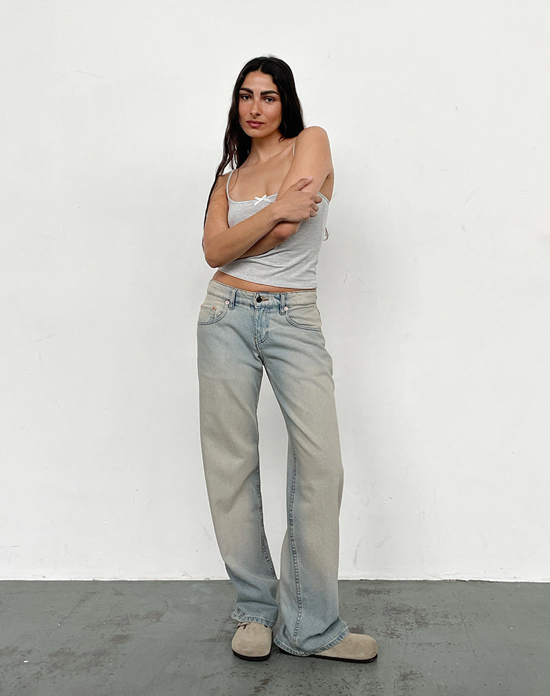 Afbeelding van Low Rise Parallel Jeans in Sand Bleach Extreme