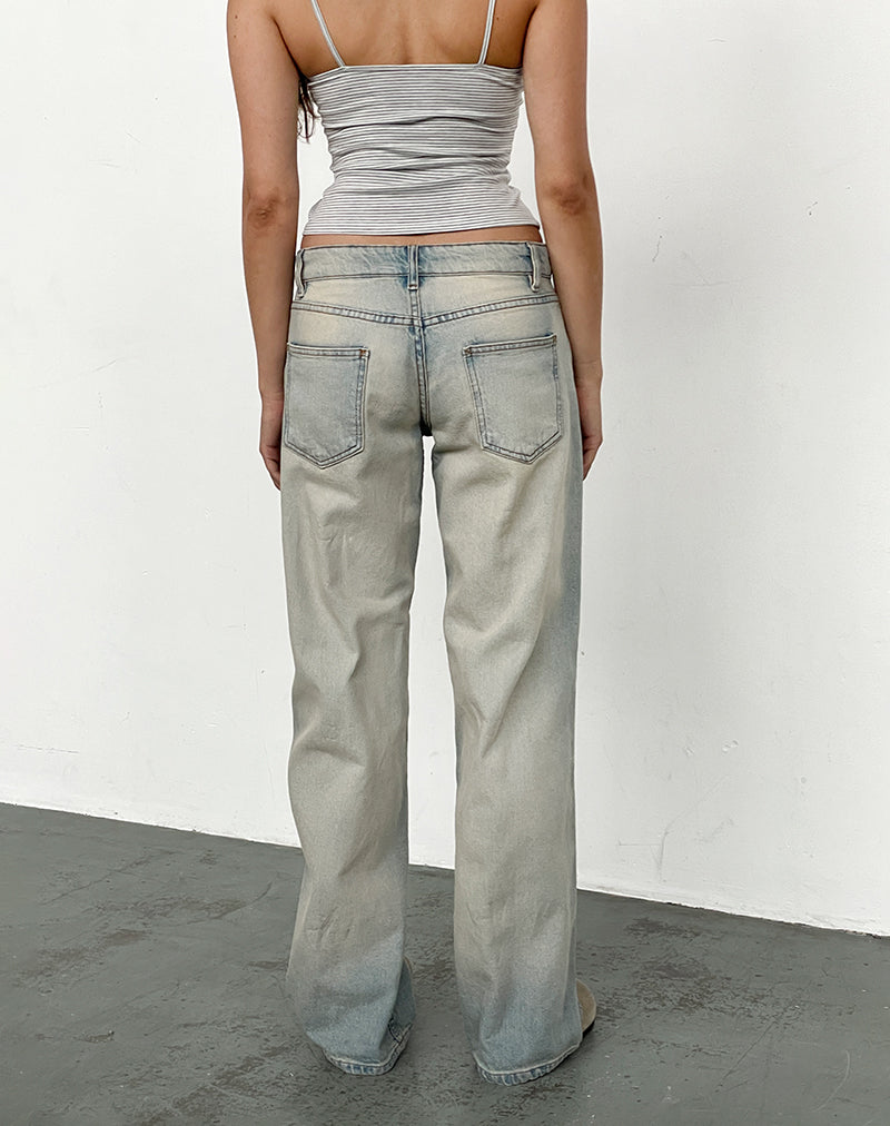 Afbeelding van Low Rise Parallel Jeans in Sand Bleach Extreme