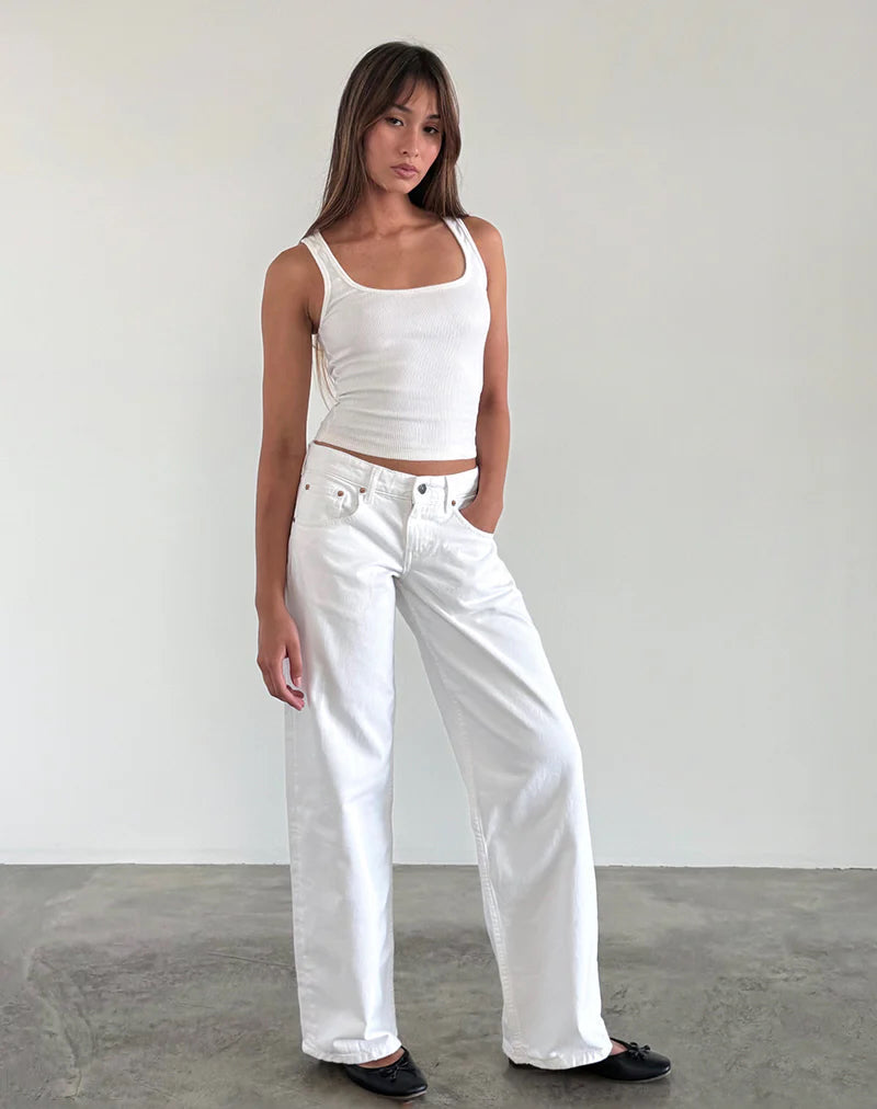 Afbeelding van Low Rise Parallel Jeans in Echt Wit