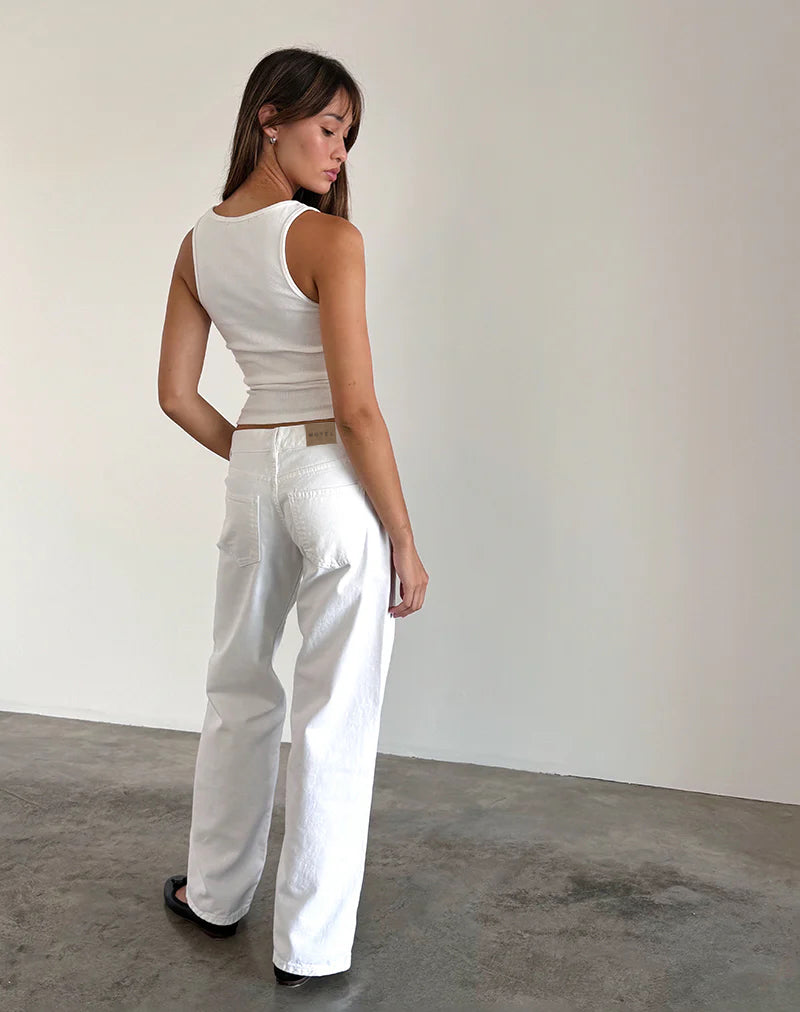 Afbeelding van Low Rise Parallel Jeans in Echt Wit