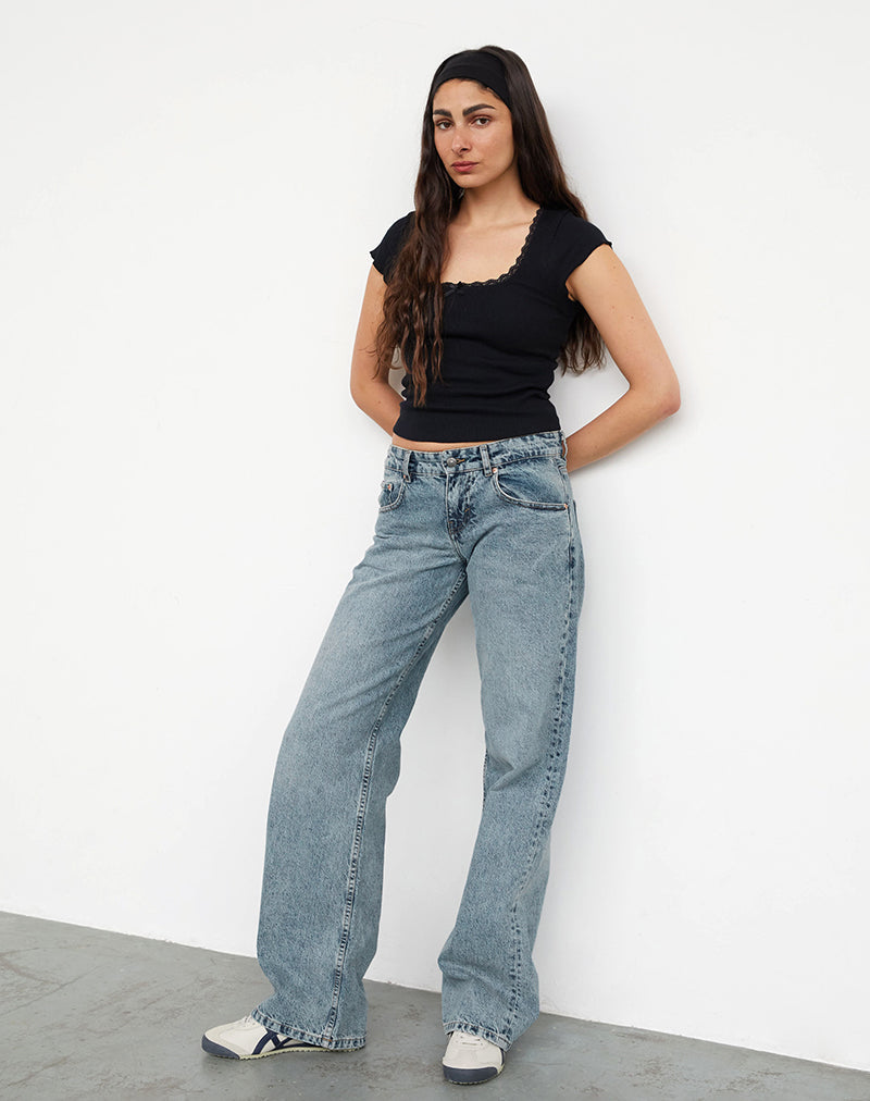 Afbeelding van Low Rise Parallel Jeans in Vintage Blue Wash