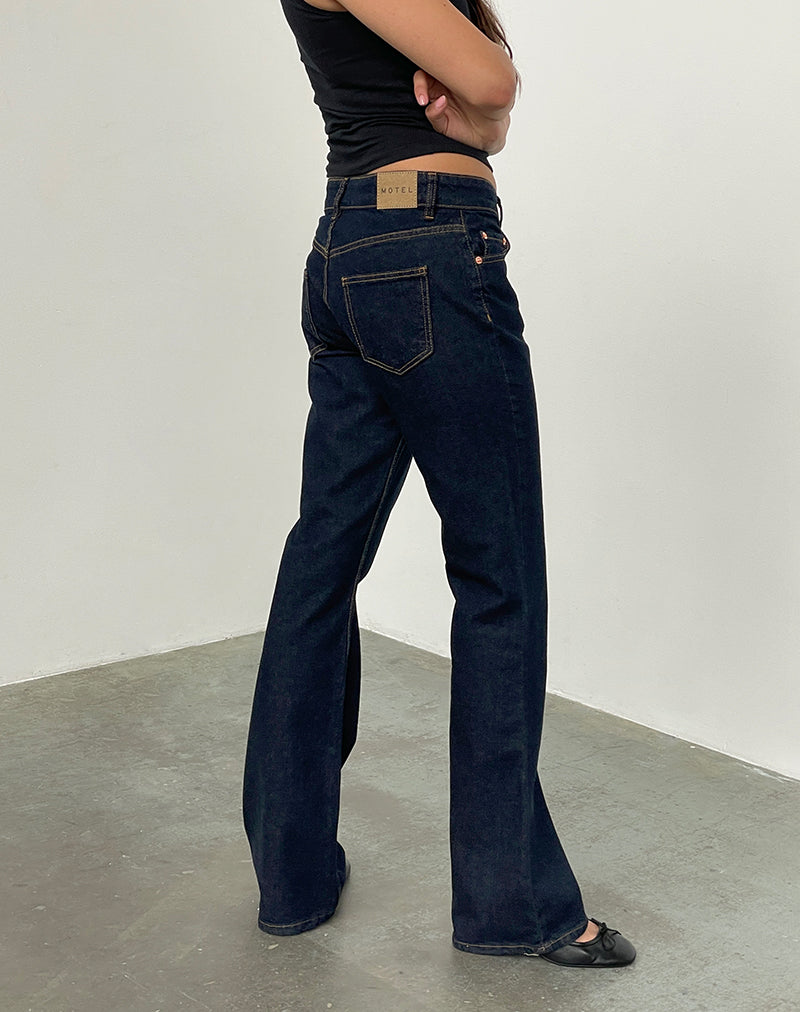 Afbeelding van Rigid Low Rise Flare Jeans In Indigo