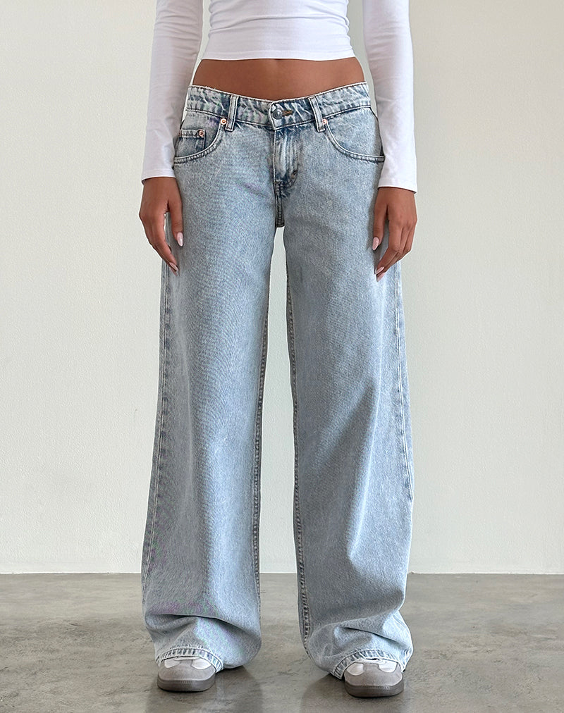 Afbeelding van Low Rise Roomy Jeans in 80's Light Wash Blue
