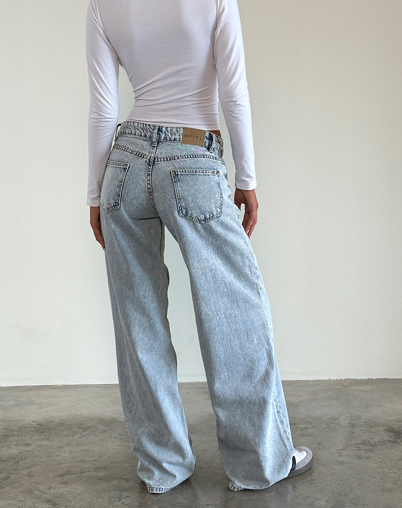Afbeelding van Low Rise Roomy Jeans in 80's Light Wash Blue