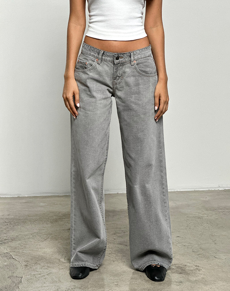 Lage Roomy Jeans in Bleach Grey