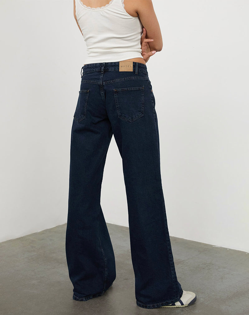 Afbeelding van Low Rise Roomy Jeans in Blauwe Inkt