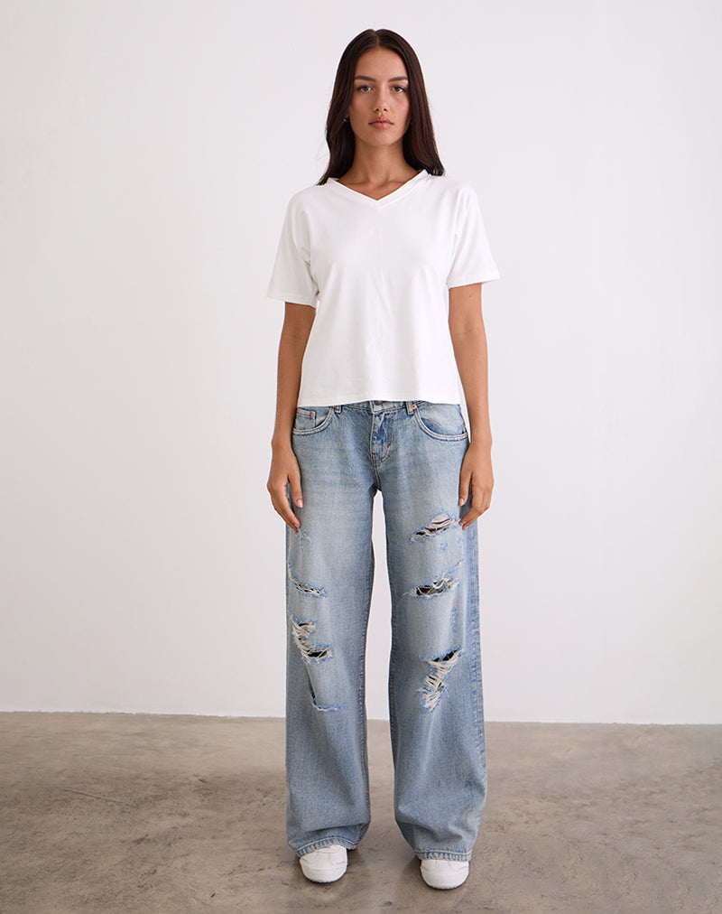 Afbeelding van Low Rise Roomy Jeans in Extreme Rip Vintage Blue