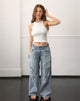 Afbeelding van Low Rise Roomy Jeans in Extreme Rip Vintage Blue