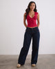 Afbeelding van Low Rise Roomy Jeans in Indigo met rode stiksels