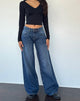 Afbeelding van Roomy Extra Wide Low Rise Jean in College Blue