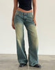Afbeelding van Roomy Extra Wide Low Rise Jean in Mid Used Green