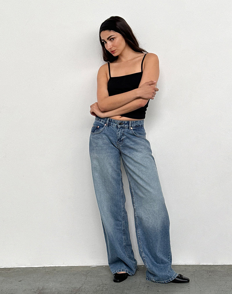 Afbeelding van Roomy Extra Wide Low Rise Jeans in Powder Blue