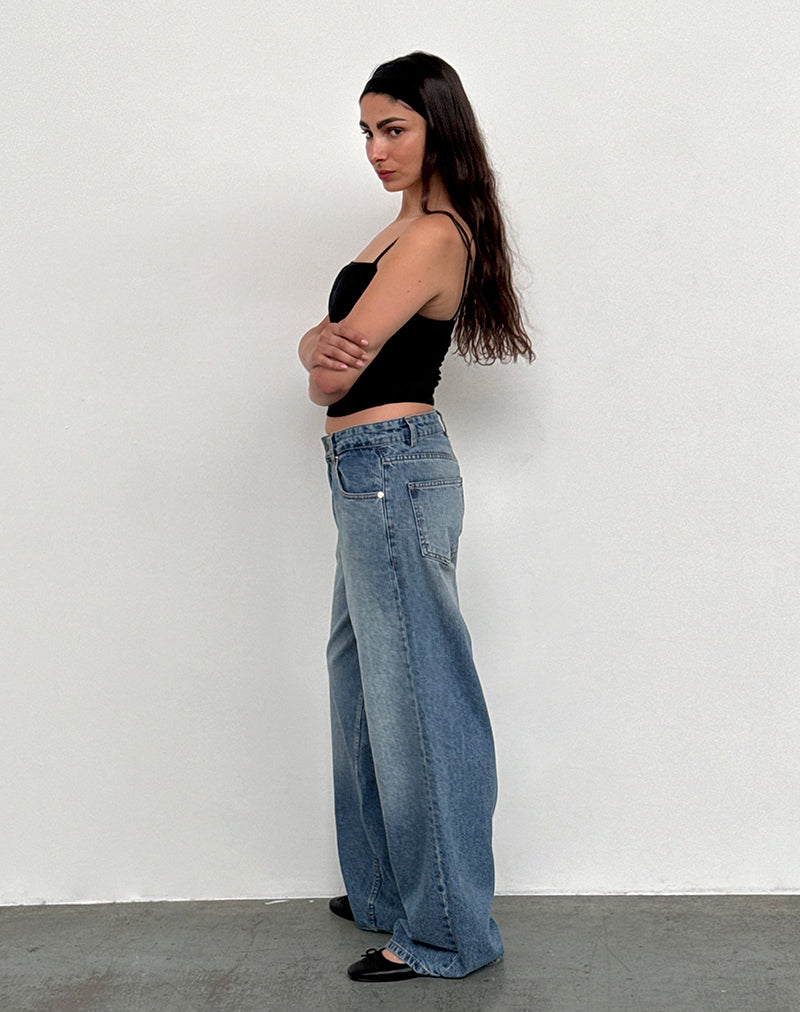 Afbeelding van Roomy Extra Wide Low Rise Jeans in Powder Blue