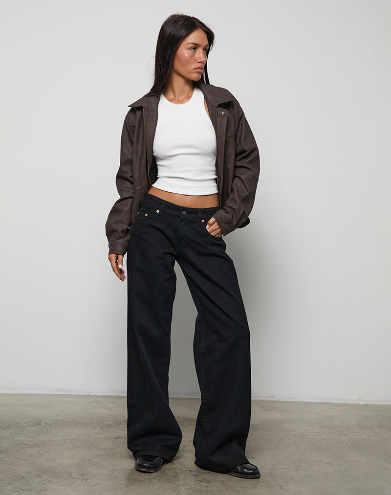 Lage Roomy Jeans in Rinse Zwart