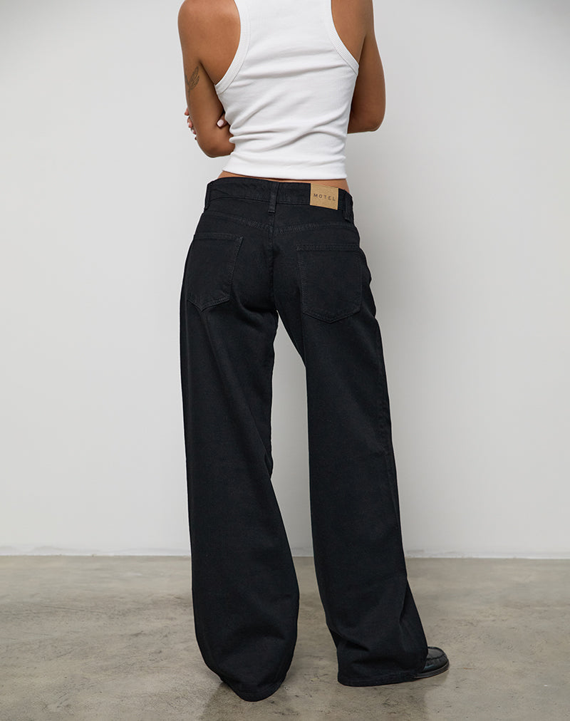 Afbeelding van Low Rise Roomy Jeans in Rinse Zwart