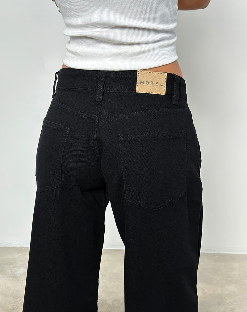 Afbeelding van Low Rise Roomy Jeans in Rinse Zwart