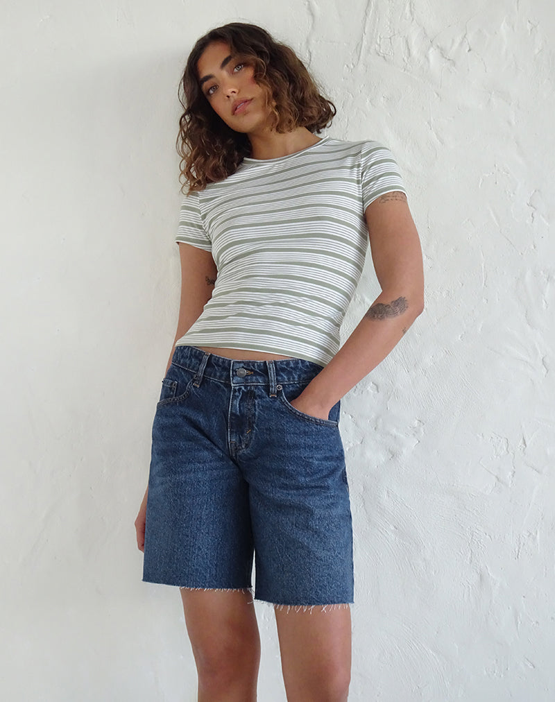 Roomy Low Rise Jorts in Mid Blue Gebruikt