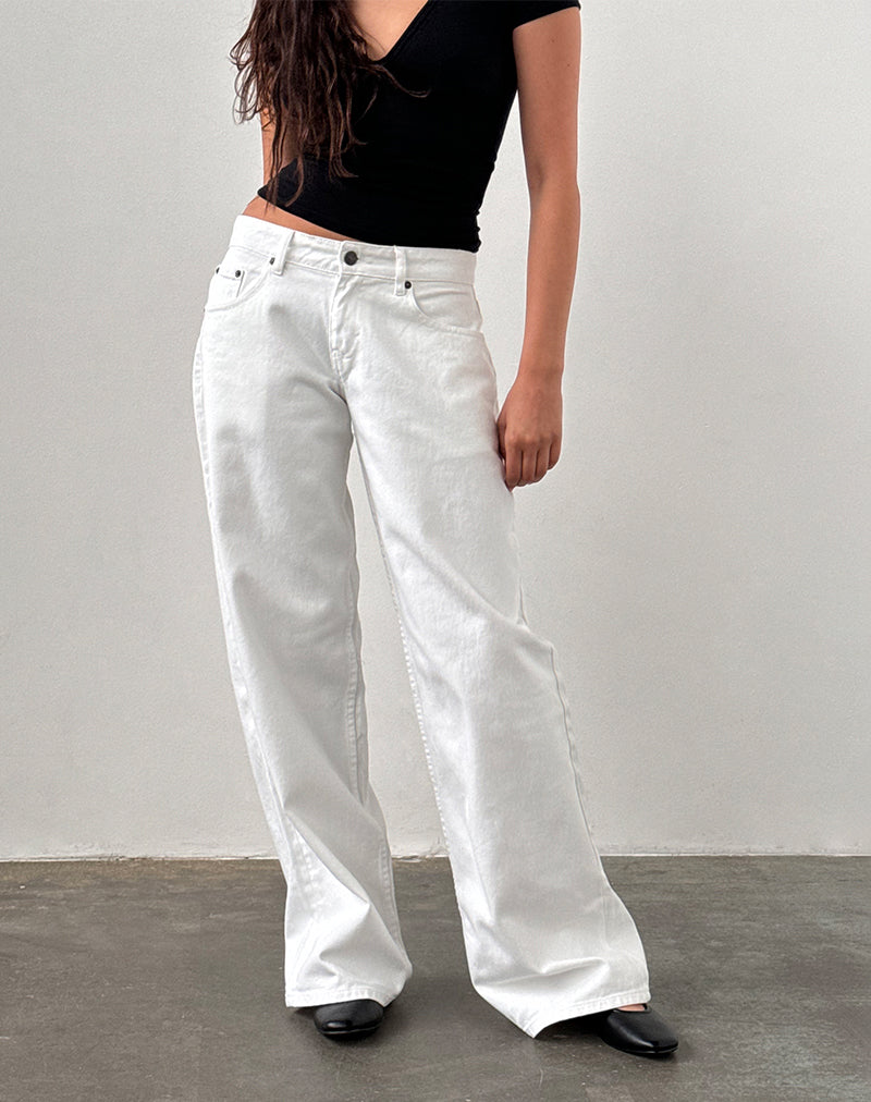 Low Rise Roomy Jeans in Echt Wit