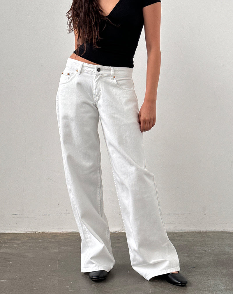 Low Rise Roomy Jeans in Echt Wit