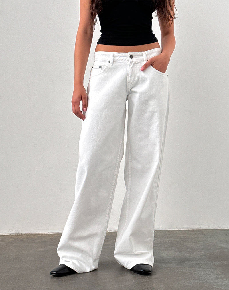 Afbeelding van Low Rise Roomy Jeans in Echt Wit