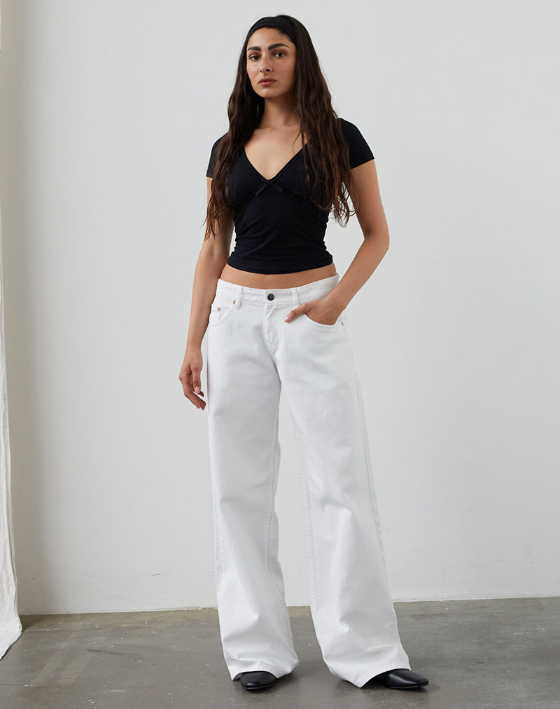 Low Rise Roomy Jeans in Echt Wit