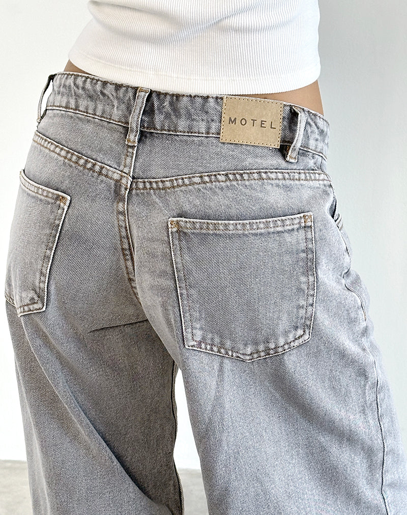 Afbeelding van Roomy Extra Wide Low Rise Jeans in Grey Wash