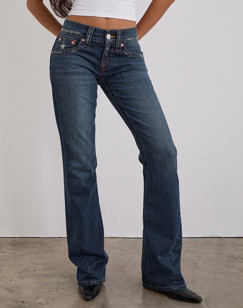 Afbeelding van Low Rise Twisted Seam Jeans In Mid Blue Tint