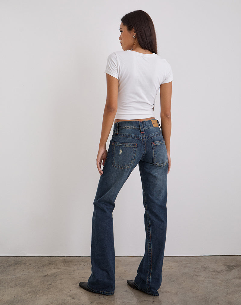 Afbeelding van Low Rise Twisted Seam Jeans In Mid Blue Tint