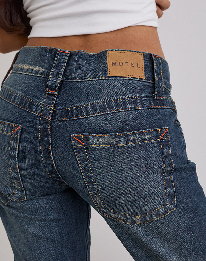 Afbeelding van Low Rise Twisted Seam Jeans In Mid Blue Tint