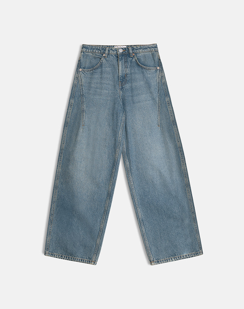 Afbeelding van Low Slung Roomy Jeans in Vintage Blauwgroen