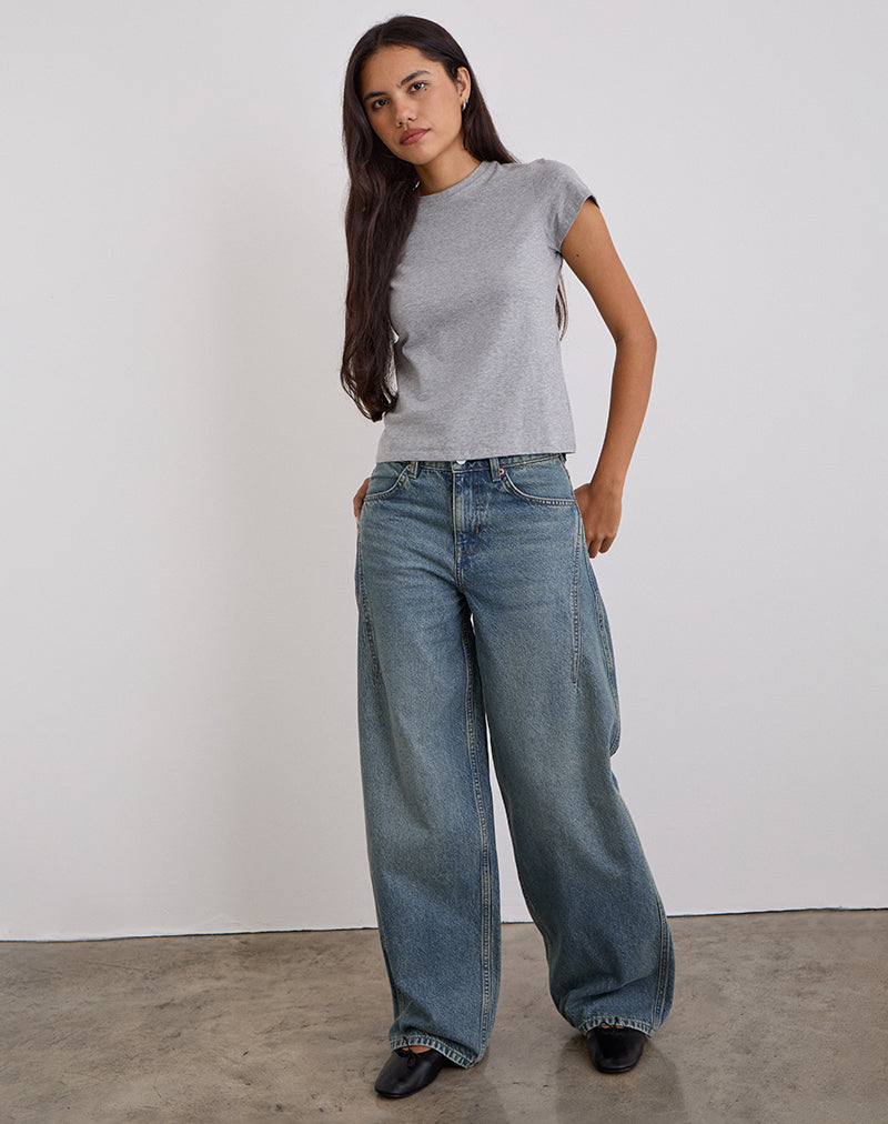 Afbeelding van Low Slung Roomy Jeans in Vintage Blauwgroen