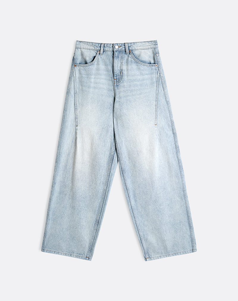Afbeelding van Low Slung Roomy Jeans in Breeze Blue Wash